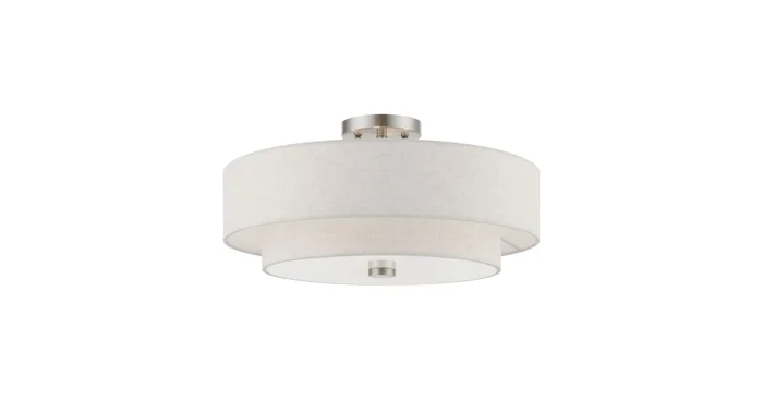 Livex Lighting Meridian 4 Light 18″ Wide Flush Mount Drum Ceiling Fixture