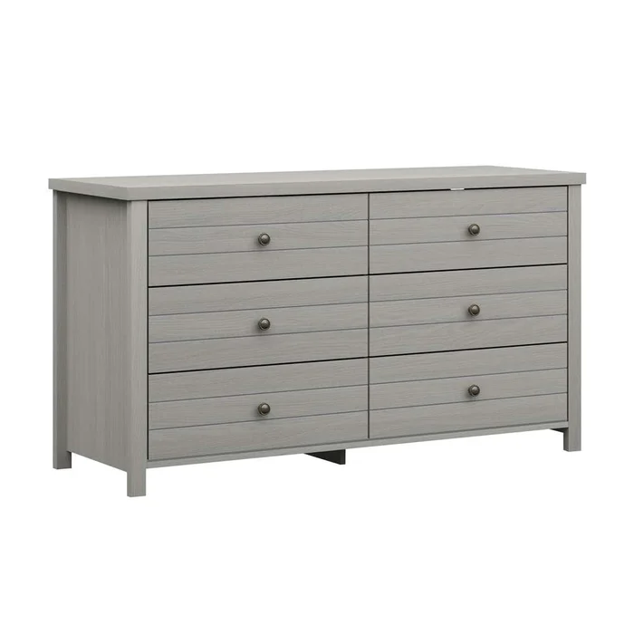 Living Essentials by Hillsdale – Harmony Wood 6 Drawer Dresser, Gray – 5269-716
