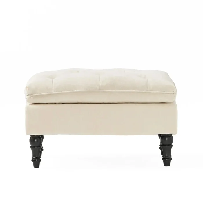 Lofton – Pillow Top Ottoman With Button Tufting – Cream