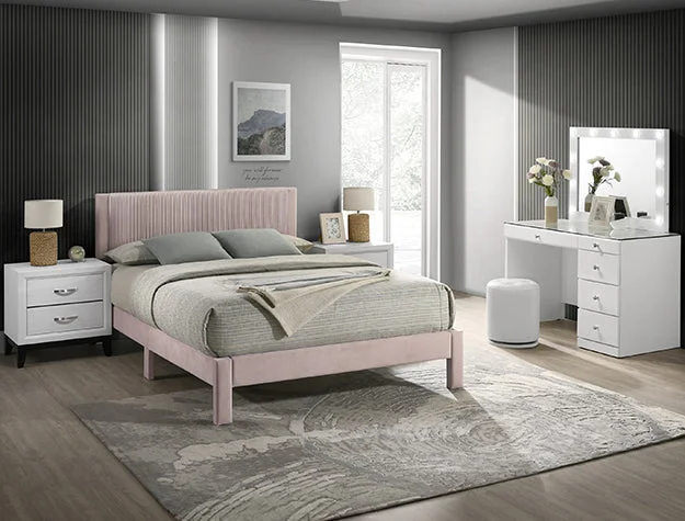 Lucia Bedroom Set Platform Pink
