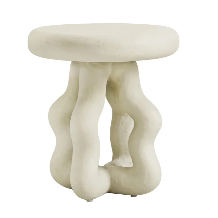 Maddie – Textured Side Table – Cream