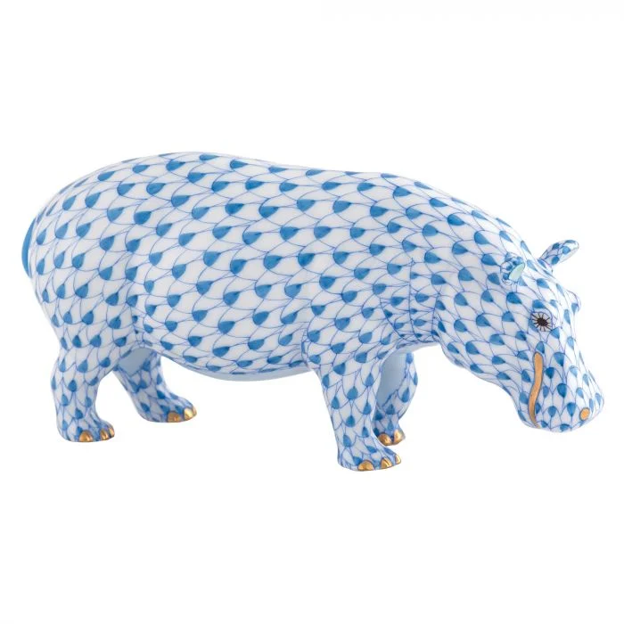 Medium Hippopotamus Blue 5.25 in L X 1.75 in W X 2.5 in H
