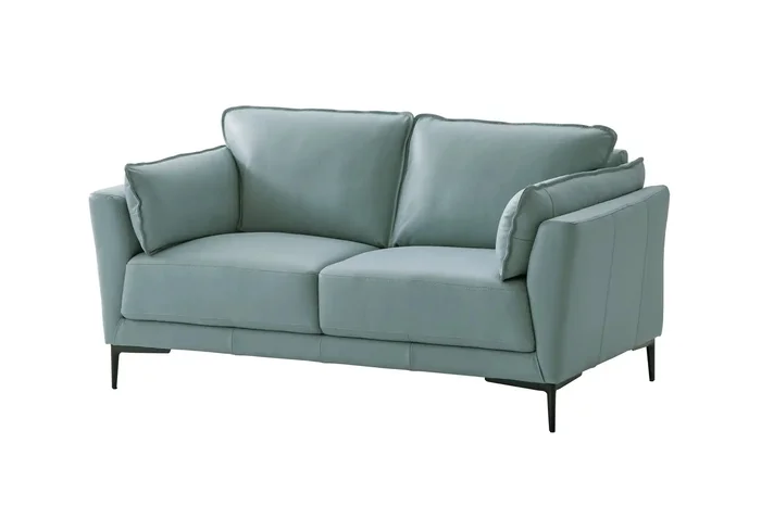 Mesut – Top Grain Leather Loveseat – Sage Green