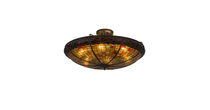 Meyda Tiffany Acorn 6 Light 36″ Wide Semi-Flush Bowl Ceiling Fixture
