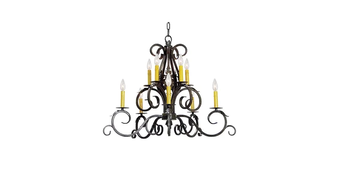 Meyda Tiffany Anassa 10 Light 32″ Wide Taper Candle Style Chandelier