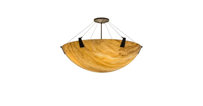Meyda Tiffany Araneta 4 Light 37″ Wide Semi-Flush Bowl Ceiling Fixture – Oil Rubbed Bronze Finish – Medium Bulb Base