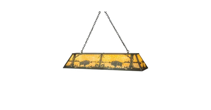 Meyda Tiffany Buffalo 9 Light 61″ Wide Linear Pendant