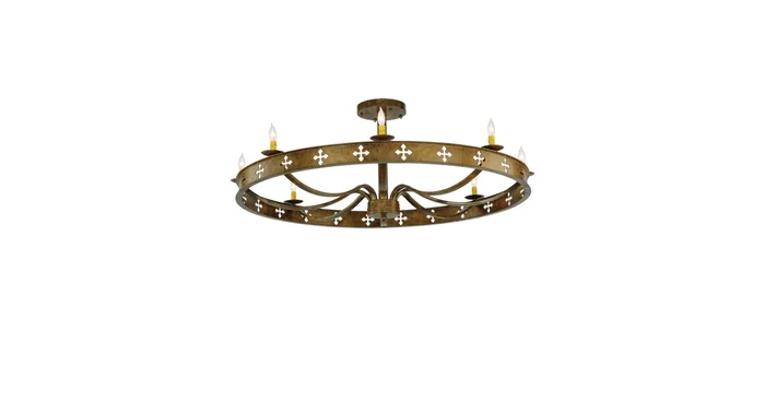 Meyda Tiffany Byzantine 8 Light 48″ Wide Semi-Flush Ceiling Fixture