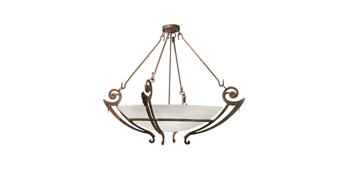 Meyda Tiffany Ceres 6 Light 50″ Wide Semi-Flush Bowl Ceiling Fixture – Gilded Tobacco Finish