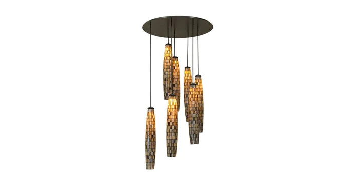 Meyda Tiffany Checkers 7 Light 46″ Wide Multi Light Pendant