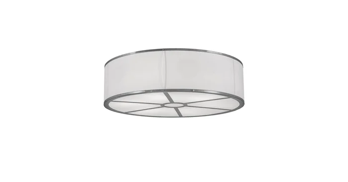 Meyda Tiffany Cilindro 6 Light 36″ Wide Semi-Flush Drum Ceiling Fixture – Chrome Finish – Medium Bulb Base