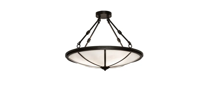 Meyda Tiffany Commerce 3 Light 24″ Wide Semi-Flush Bowl Ceiling Fixture