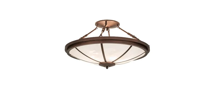Meyda Tiffany Commerce 6 Light 36″ Wide Semi-Flush Bowl Ceiling Fixture – Mahogany Bronze Finish