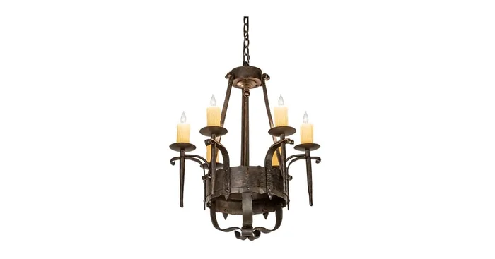 Meyda Tiffany Costello 6 Light 24″ Wide Taper Candle Style Chandelier