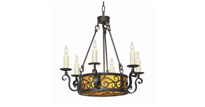Meyda Tiffany Delano 6 Light 24″ Wide Taper Candle Style Chandelier