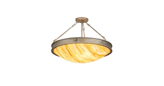 Meyda Tiffany Dionne 3 Light 24″ Wide Semi-Flush Bowl Ceiling Fixture