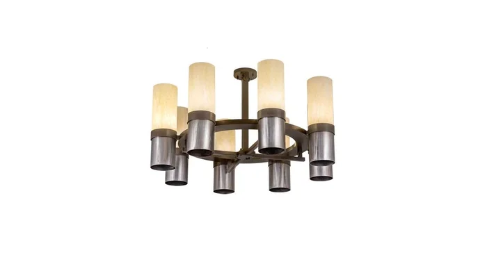 Meyda Tiffany Farmington 8 Light 48″ Wide Semi-flush Ceiling Fixture