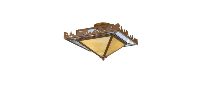 Meyda Tiffany Lake 2 Light 23″ Wide Semi-Flush Ceiling Fixture