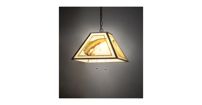 Meyda Tiffany Painted Trout 2 Light 22″ Wide Pendant