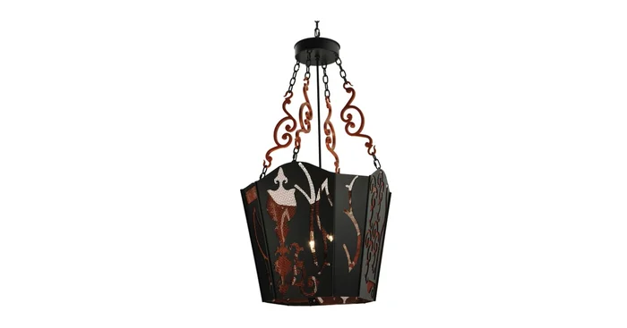 Meyda Tiffany Panier Wasre 4 Light 26″ Wide Taper Candle Pendant