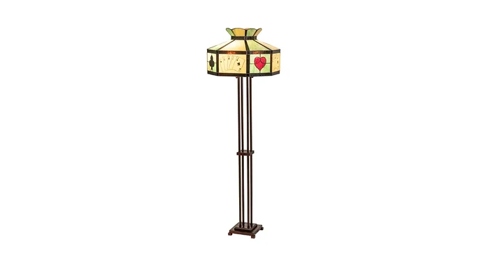 Meyda Tiffany Poker Face 2 Light 64″ Tall Buffet Floor Lamp