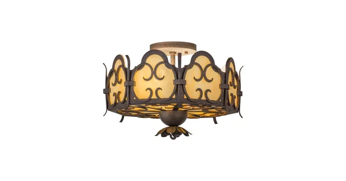 Meyda Tiffany Radha 2 Light 15″ Wide Semi-Flush Drum Ceiling Fixture