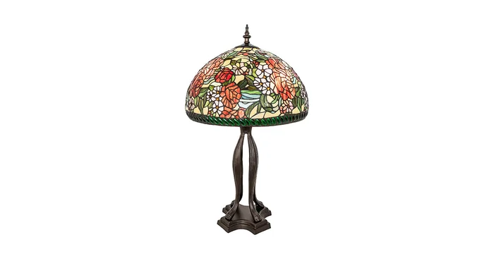 Meyda Tiffany Romance Rose 3 Light 33″ Tall Buffet Table Lamp