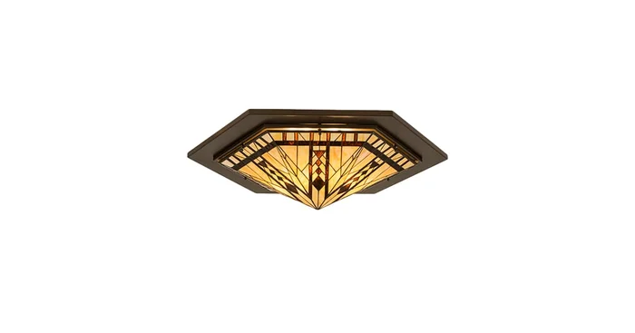 Meyda Tiffany Sonoma 6 Light 36″ Wide Flush Mount Ceiling Fixture – Bronze Finish