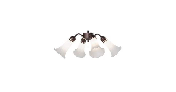 Meyda Tiffany White Tiffany Pond Lily 19″ Wide 4 Light Ceiling Fan Light Kit