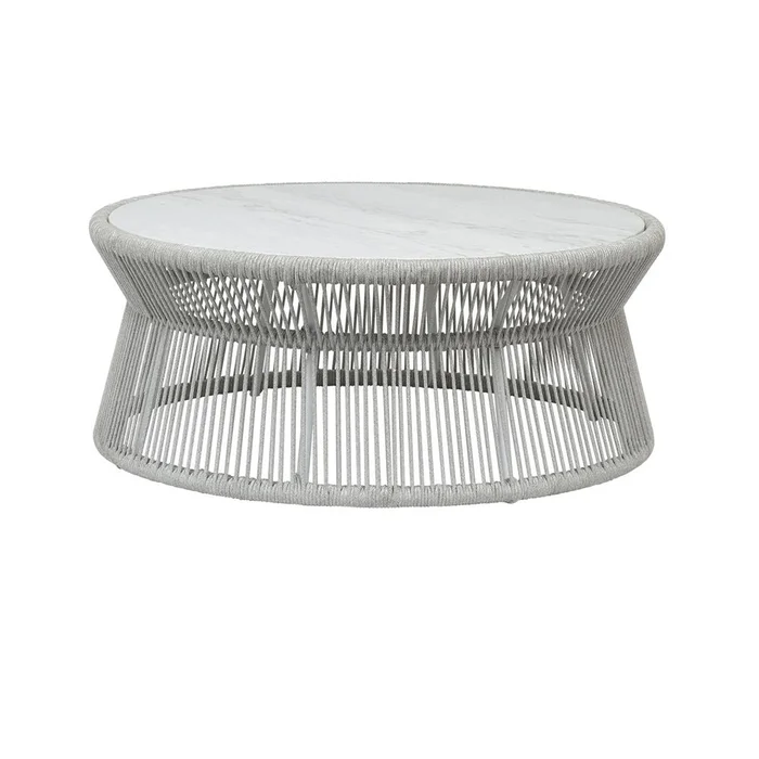 Miami Outdoor Coffee Table with Honed Cararra Marble Top