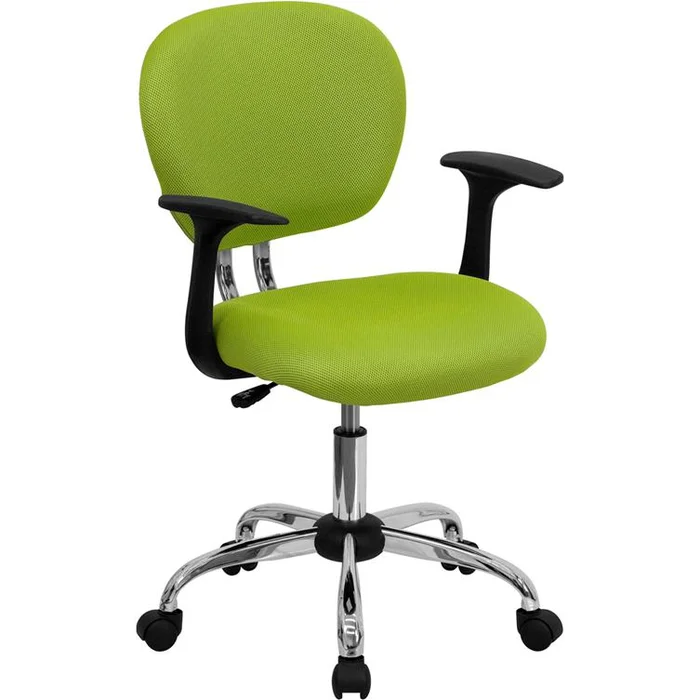 Mid-Back Apple Green Mesh Padded Swivel Task Office Chair With Chrome Base And Arms By Flash Furniture – Apple Green