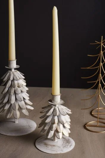 Misty Candleholder Set Of 4 By Accent Decor – White – Metal – 78445