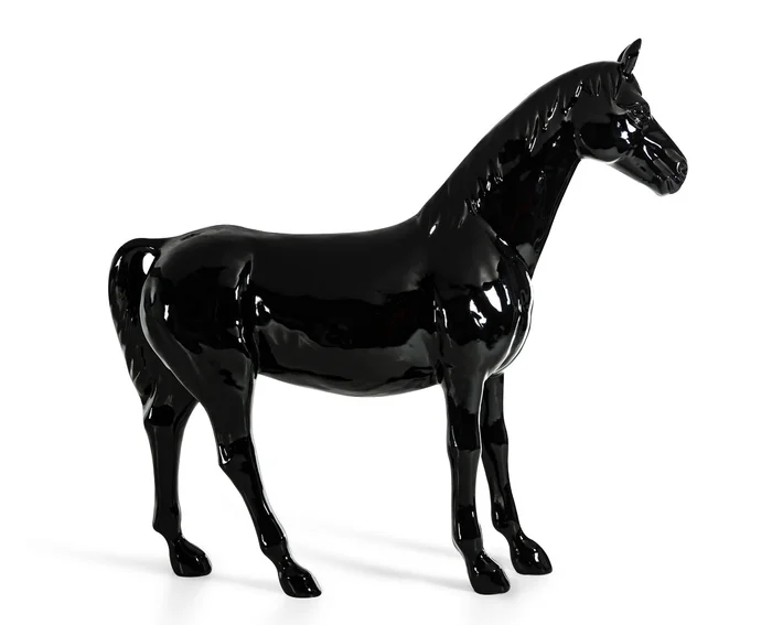 Modrest Black Full Size Horse Sculpture