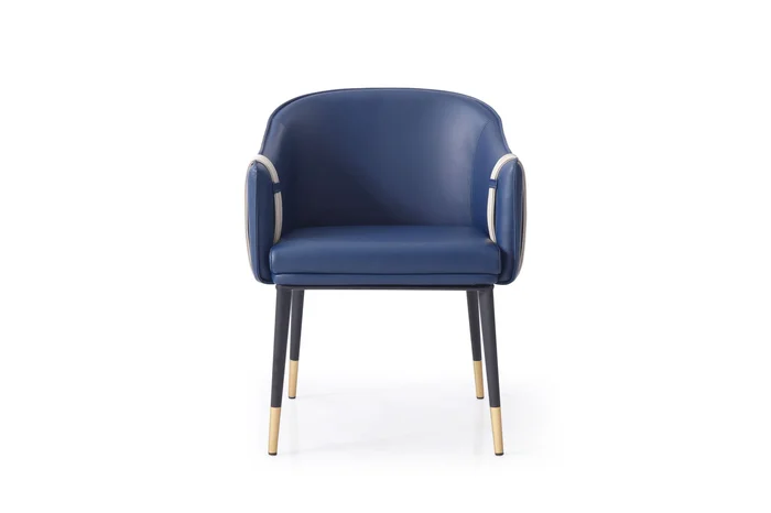 Modrest Calderon – Blue & Beige Vegan Leather Dining Chair