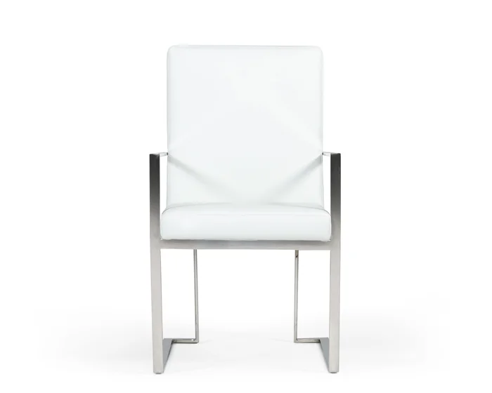 Modrest Fowler – Modern White Eco-Leather Dining Armchair