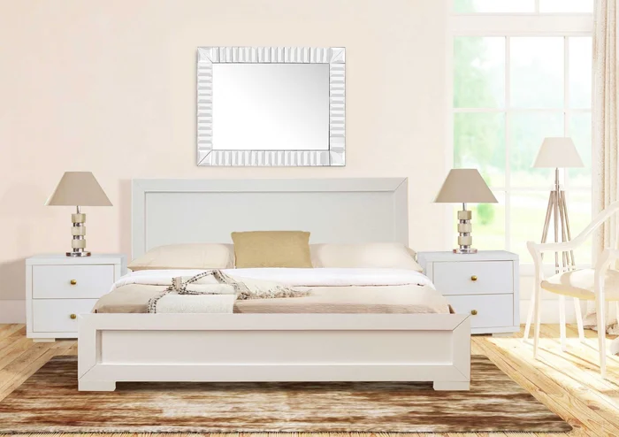 Moma White Wood Platform Twin Bed With Nightstand By Homeroots