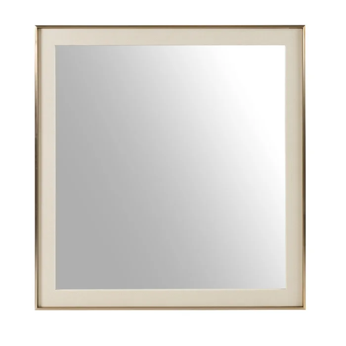 Nova Domus Cartier – Modern Beige Shagreen Brushed Brass Mirror