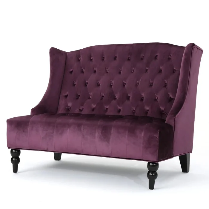 Nurturing – Upholstered Loveseat With Wing Back And Diamond Tufting