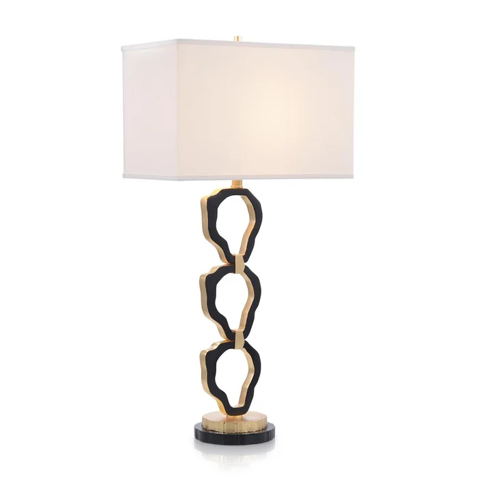 Organic Rings Black and Gold-Leaf Table Lamp 37″H X 18″W X 11″D
