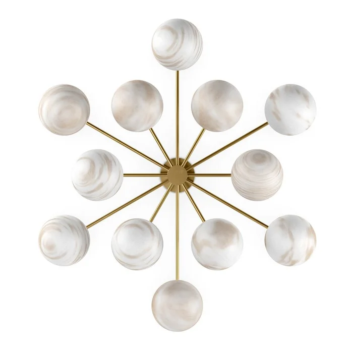 Orion Round Chandelier – Burnished Brass