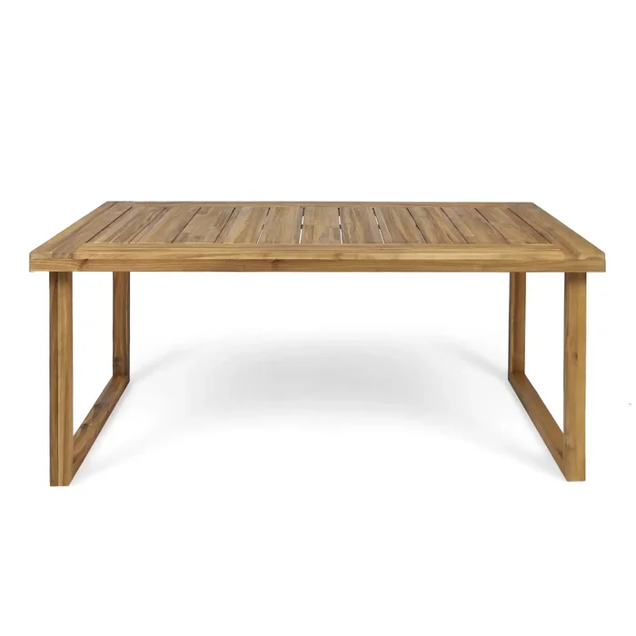 Outdoor Acacia Wood Dining Table, Sandblast Finish