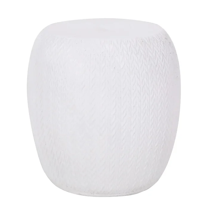 Outdoor Lightweight, Concrete Side Table – Antique White