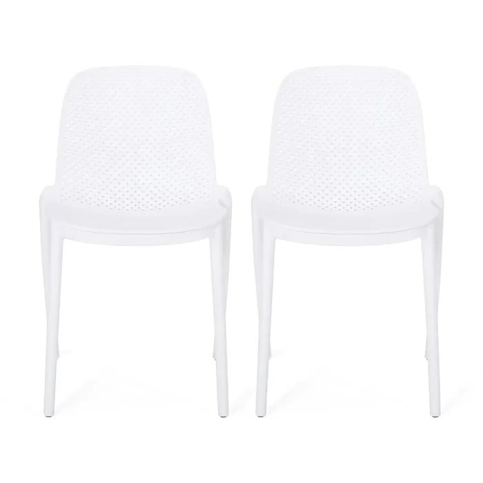 Outdoor Stacking Dining Side Chair (Set of 2)