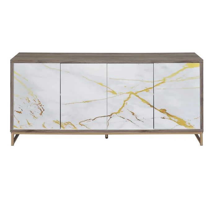 Paavan – Console Cabinet – White / ChampagneChampagne