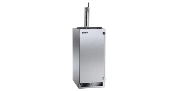 Perlick 15 Inch Wide 2.8 Cu. Ft. Built-In Single Tap Kegerator with Left Hinge