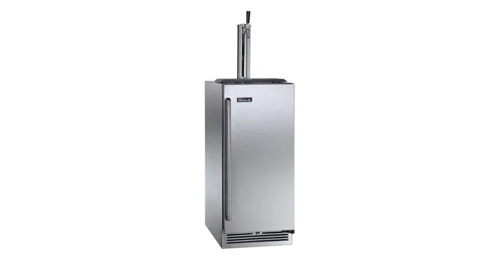 Perlick 15 Inch Wide 2.8 Cu. Ft. Built-In Single Tap Kegerator with Right Hinge and Lock