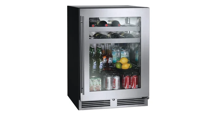 Perlick 24 Inch Wide 62 Can Capacity Energy Star Rated Beverage Center with Right Hinge and Door Lock