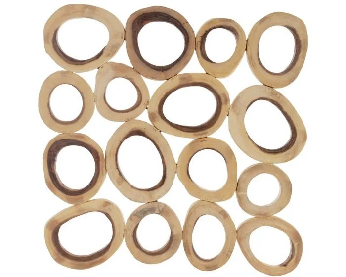 Phillips Collection Chuleta Rings Wall Art, Chamcha Wood, Square, Large