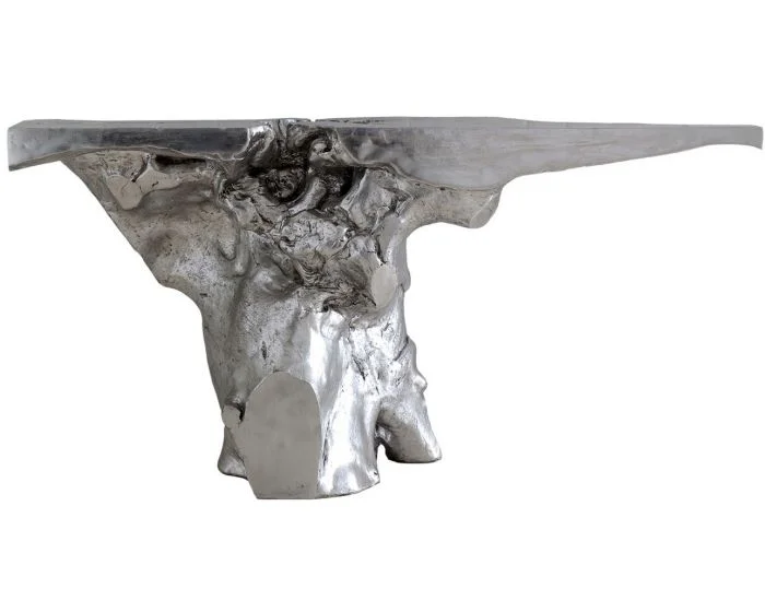 Phillips Collection Crown Console, Silver Leaf