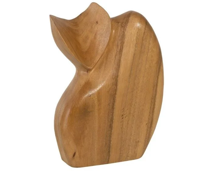 Phillips Collection Nuzzled Cat Sculpture, Chamcha Wood, Natural (Dropshippable)